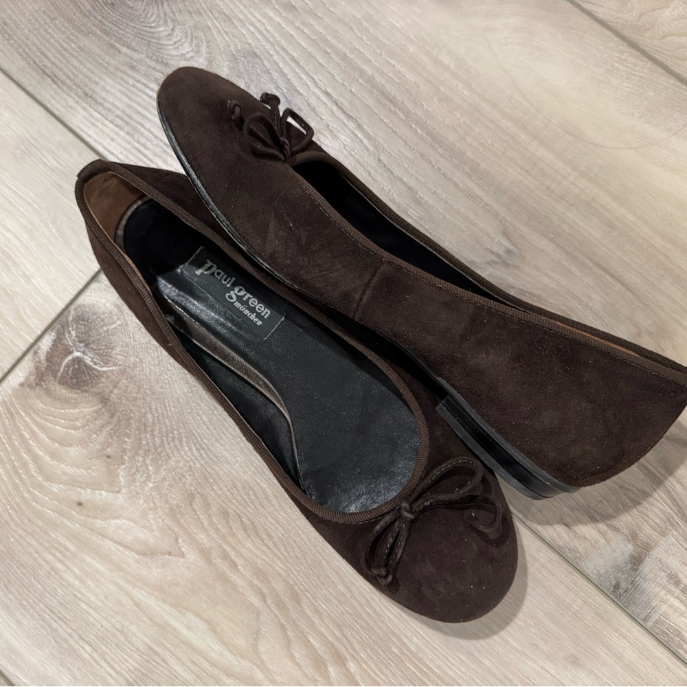Paul Green Brown Suede Ballet Flats, 4.5 Euro, Size 7 US